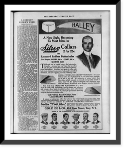 Advertisement for Silver Collars illustrated with Halley's Comet and various types of collars Classic, Vintage Wall Art