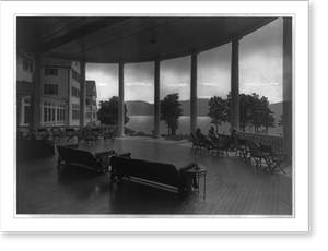 Historic Landscape - Lake George - Front porch of the Sagamore