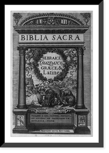 Historic Framed Print, [Peaceable Kingdom. Bull, lion, a sheep and a wolf? together in foregrd.; harbor and town in backgrd.],  17-7/8" x 21-7/8"