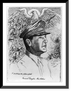 Gen. Douglas Mac Arthur, 1880-1964, Vintage Print