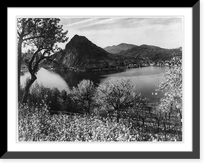 Historic Framed Print, A study for the landscape artist - lovey Lugano, Switzerland, in its spring dress of flowers,  17-7/8" x 21-7/8"