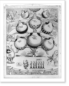 Vintage Photo Print - The Monopoly brothers supported by the little