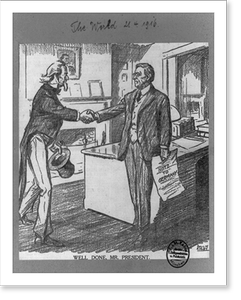 Vintage Americana Print - Well done, Mr. President - Historic Wall Art Gift
