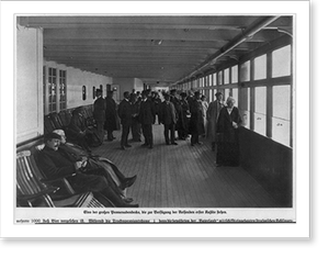 Vintage Photo Print - Passengers of promenade deck of the S.S. Vaterland