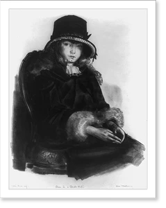 Antique Photo Print - Anne in a black hat - Great Gift for History Buffs