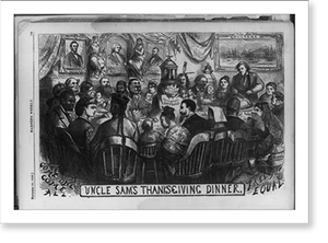 Vintage Photo Print - Thanksgiving - Uncle Sam's dinner