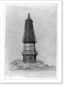 Vintage Americana Print - Lamaist Pagoda - Great Gift for History Buffs