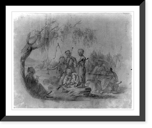 Summer scene with old man and children playing with frogs and carrying fishing? rods China Classic, Historic Print