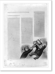Vintage Photo Print - F.D.R. hits capitalist with a mallet