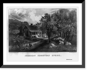 Historic Framed Print, American homestead spring,  17-7/8" x 21-7/8"
