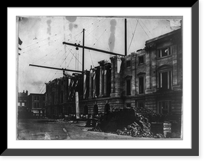 Historic Framed Print, Raising a monolithic column. Genl. P.O. Building, north facade,  17-7/8" x 21-7/8"