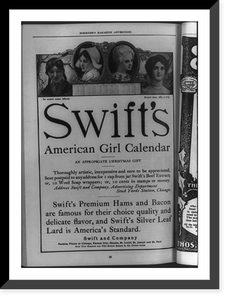 Historic Framed Print, Swift's American girl calendar,  17-7/8" x 21-7/8"