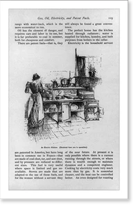 Vintage Americana Print - An electric kitchen Sketched from one