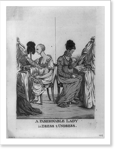 Vintage Americana Print - A fashionable lady in dress & undress