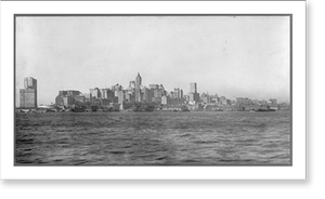 Antique Scenic Print - New York City - New York skyscrapers
