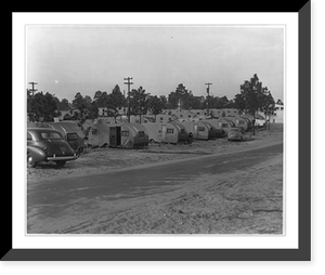 Homes on wheels are provided. for workmen at North Carolina SB Company's yard. building Liberty ships for America's Victory Fleet Classic, Antique Print
