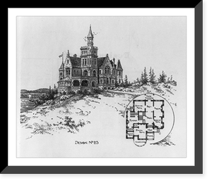 Design no. 25. Stone mansion, Antique Poster