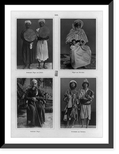 Portraits of pilgrims in Mecca from Yemen, Morocco, India, and dervishes from Buchara, Vintage Poster