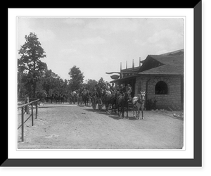 Historic Framed Print, Coaching party leaving Hotel El Tovar, Grand Canyon, Ariz.,  17-7/8" x 21-7/8"