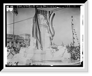 Historic Framed Print, Unveiling of Columbus Memorial,  17-7/8" x 21-7/8"