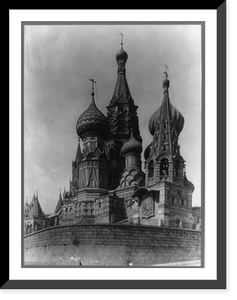 Historic Framed Print, Cathedral of St. Basil, begun by Ivan the Terrible in 1554, Moscow, Russia,  17-7/8" x 21-7/8"