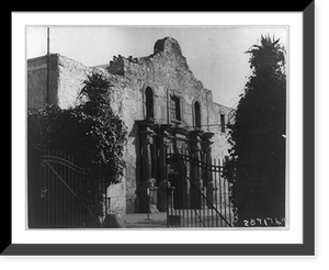 The front of the Alamo through the compound gate, San Antonio, Texas, Vintage Poster
