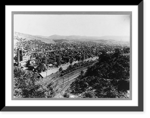 Historic Framed Print, View east from Wills Mountain, Cumberland, Maryland,  17-7/8" x 21-7/8"