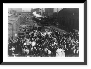 Henry Disston & Sons plant, Philadelphia, Pa.: Crowd outside the plant cheering the news that Germany had surrendered Classic, Historic Print