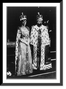 Historic Framed Print, George V and Queen Mary in coronation robes,  17-7/8" x 21-7/8"