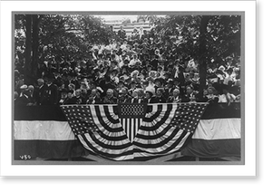 Vintage Photo Print - Pres. Taft on flag-draped reviewing stand