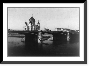 Historic Framed Print, Cathedral of St. Saviour and the Kamennyj Bridge, Moscow, Russia,  17-7/8" x 21-7/8"