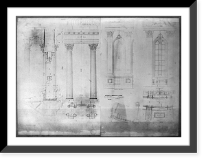 Historic Framed Print, Details of peristyle of dome,  17-7/8" x 21-7/8"