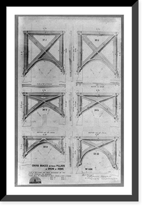 Historic Framed Print, Cross braces between pillars in drum of dome - 2,  17-7/8" x 21-7/8"