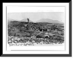 Historic Framed Print, Bird's-eye view of Cananea, Mexico - Hospital in center,  17-7/8" x 21-7/8"