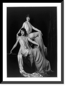 2 scantily clad Ziegfeld? girls seated, dressed in drapes?, Historic Reproduction