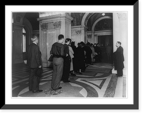 Line waiting admittance to the Main Reading Room on a Sunday in January 1938, Library of Congress, Historic Reproduction