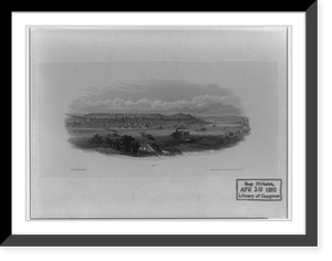 Historic Framed Print, [Bird's-eye view of Cincinnati, Ohio from across river],  17-7/8" x 21-7/8"