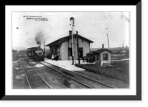 Historic Framed Print, M.C. Depot, Frankfort, Illinois,  17-7/8" x 21-7/8"