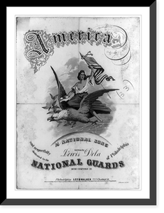 Historic Framed Print, America. A national song,  17-7/8" x 21-7/8"