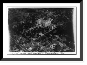 Aerial views of Birmingham, Alabama: Court House and Library, Antique Wall Art
