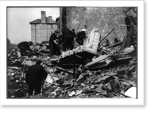Historic Photo Print - London flats bombed - Great Gift for History Buffs