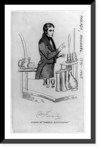 M. Faraday. Author of Chemical Manipulation".FH.", Vintage Poster