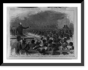 Generals Steedman and Fullerton conferring with the freedmen in their church at Trent River Settlement.sketched by T.R. Davis, Antique Wall Art