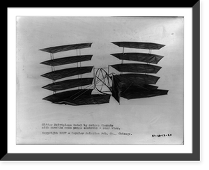 Glider multiplane model by Octave Chanute, with movable main panel controls - rear view, Vintage Poster