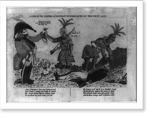 Vintage Americana Print - A scene on the frontiers as practiced (1)