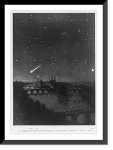 Historic Framed Print, [Halley's Comet in the dawn sky over Paris],  17-7/8" x 21-7/8"