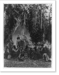 Historic Landscape - Christmas - Flathead Indians holding pre-family