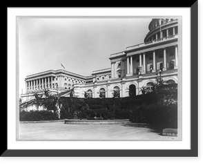 West front details of the U.S. Capitol including fountain: closer view showing part of dome, Vintage Print