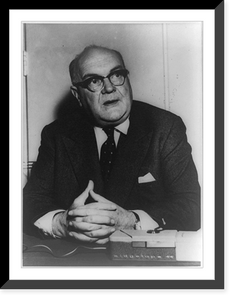 Historic Framed Print, [Paul-Henri Spaak, half-length portrait, seated, facing right],  17-7/8" x 21-7/8"