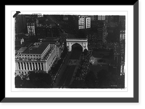 Aerial view of parade to welcome General Pershing at 15th and Pennsylvania Ave., N.W., Washington D.C., showing Pershing Victory Arch, Antique Wall Art